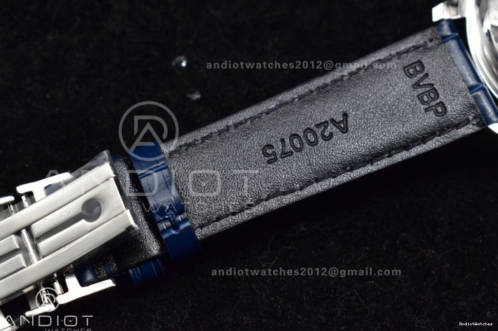 A Dial Chrono Blue Strap ZF Blue on Best 1:1 Portuguese Edition 1019 White SmartChoice Leather IW371620 0406